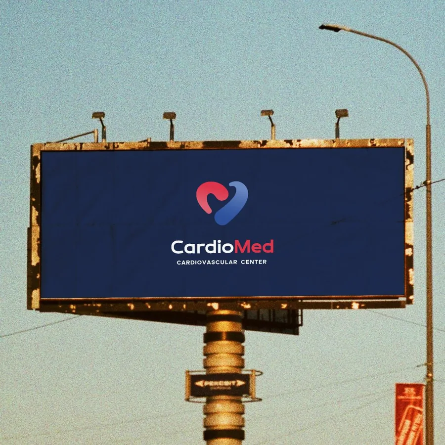 CardioMed brand on a billboard