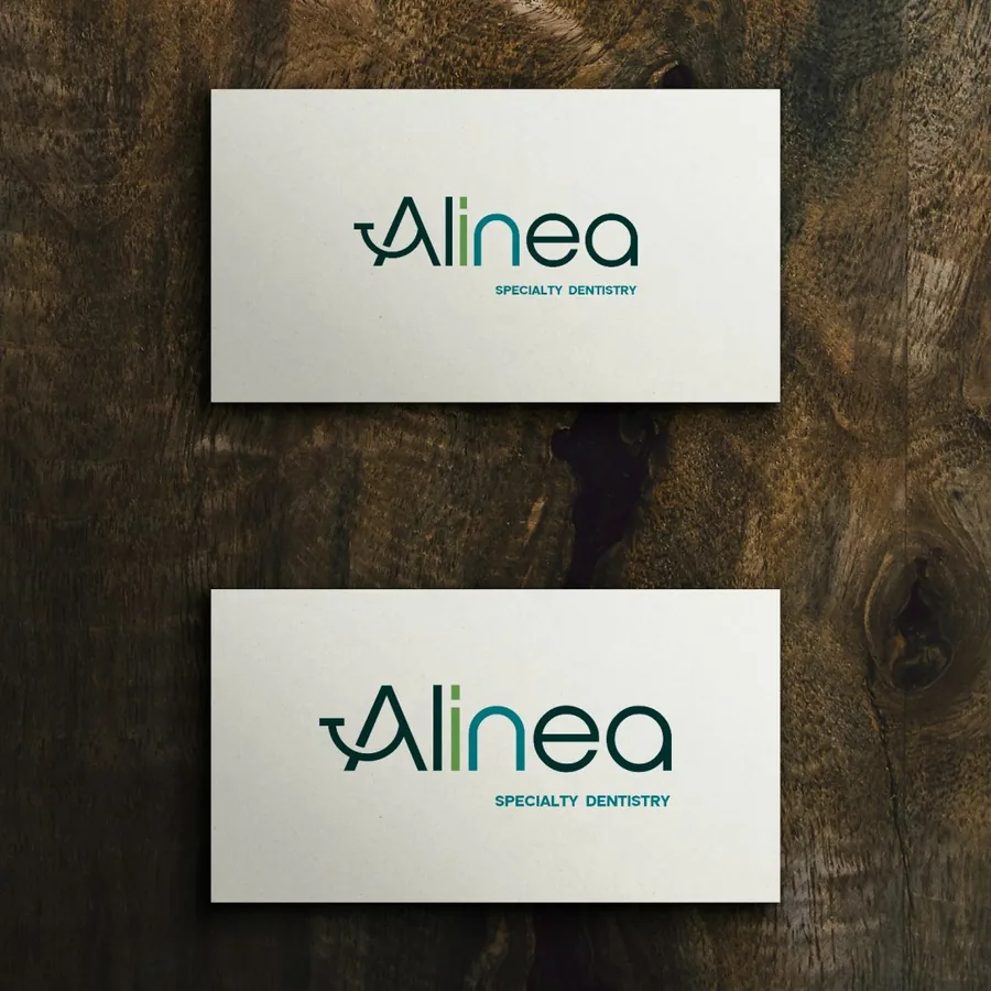 Alinea brand on a card